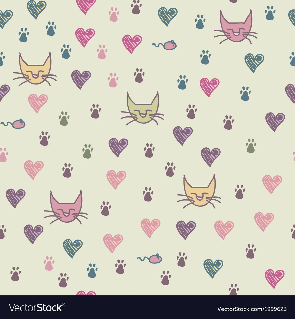 A seamless pattern of cats footprint