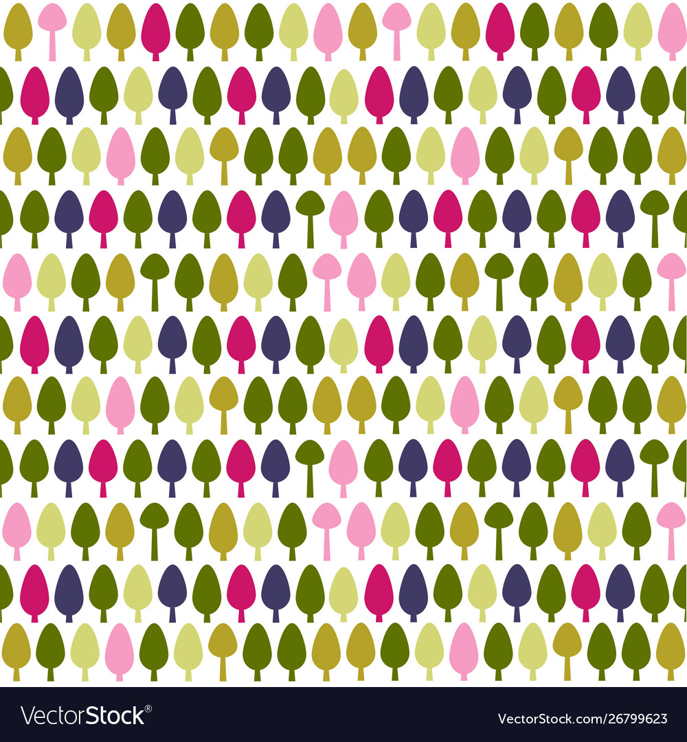 Beautiful seamless pattern with trees vector image Beautiful seamless pattern with trees