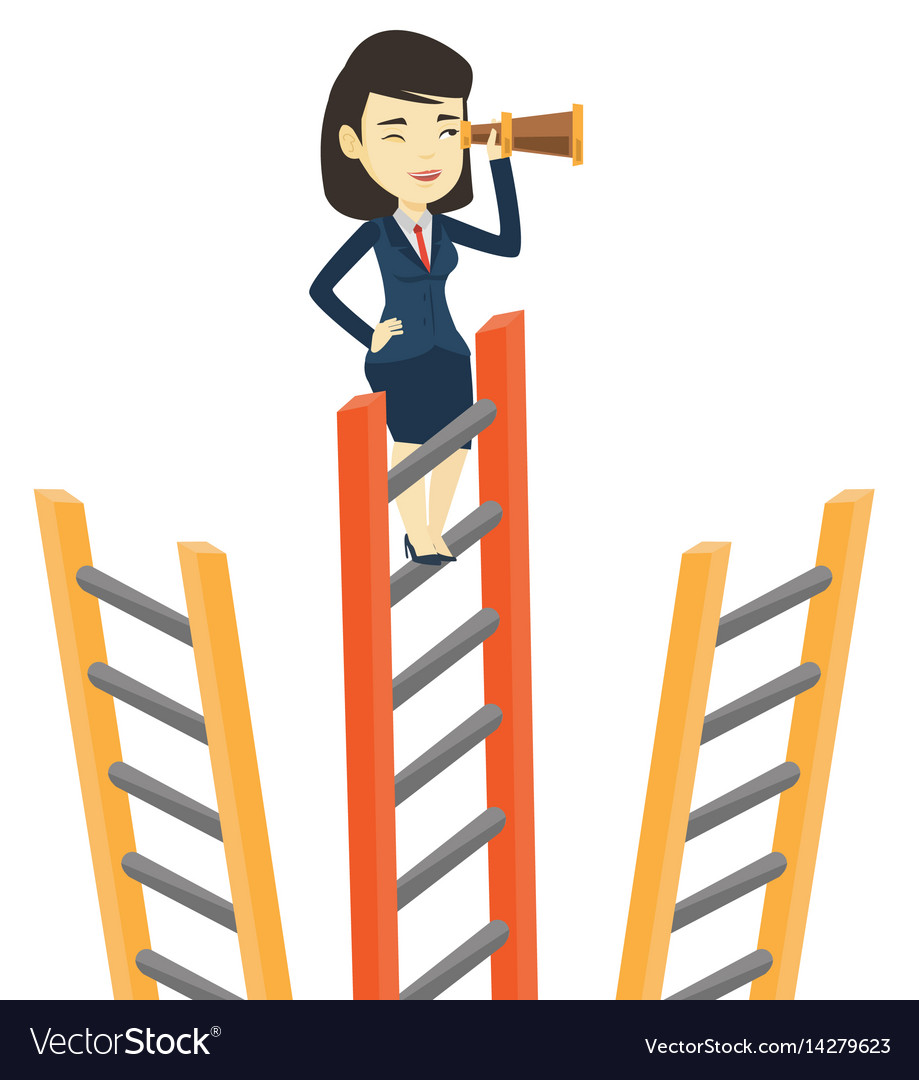 Businesswoman looking for business opportunities Vector Image