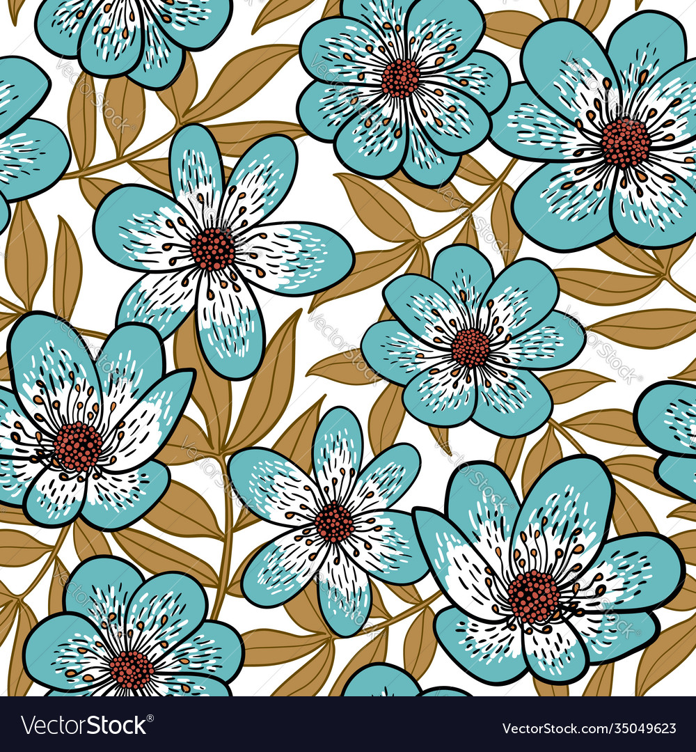 Cute floral seamless pattern background