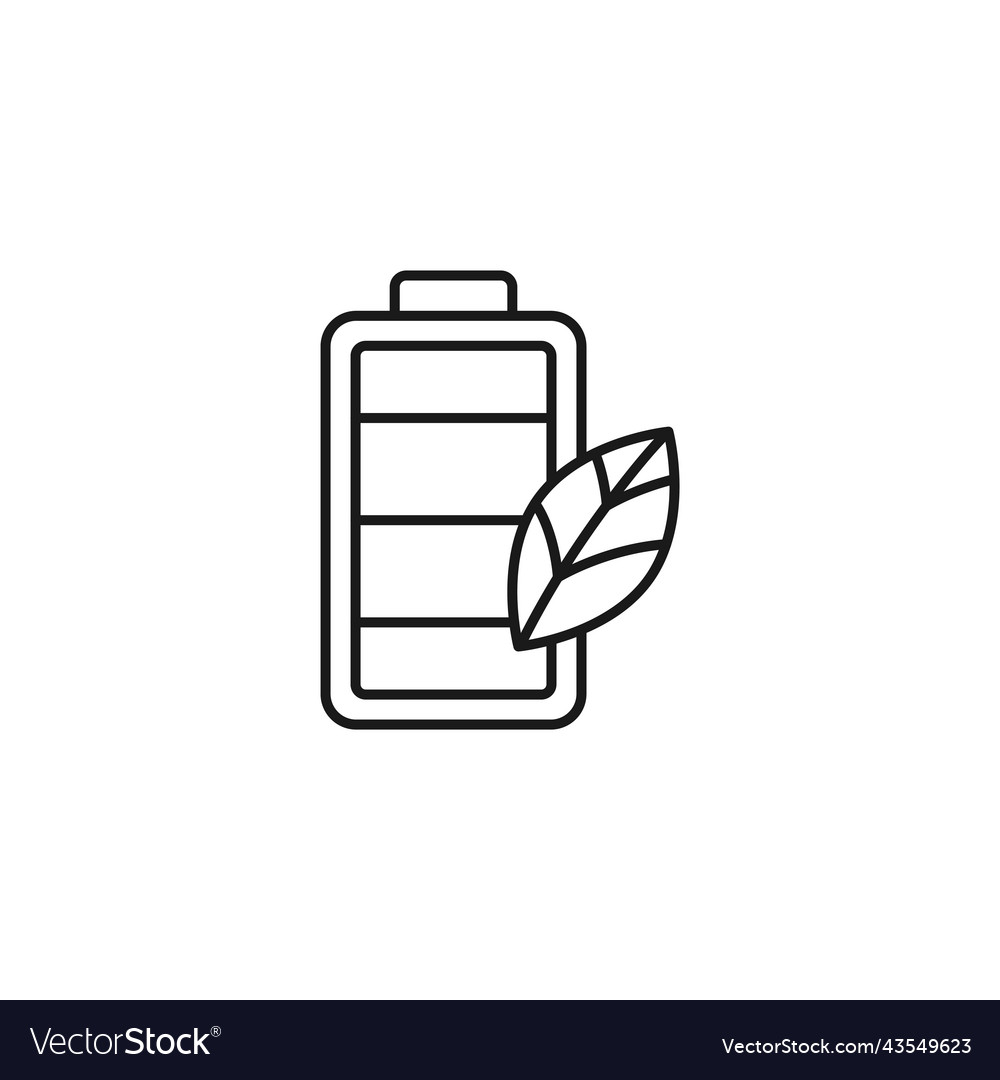 Eco battery line art ecology icon design template