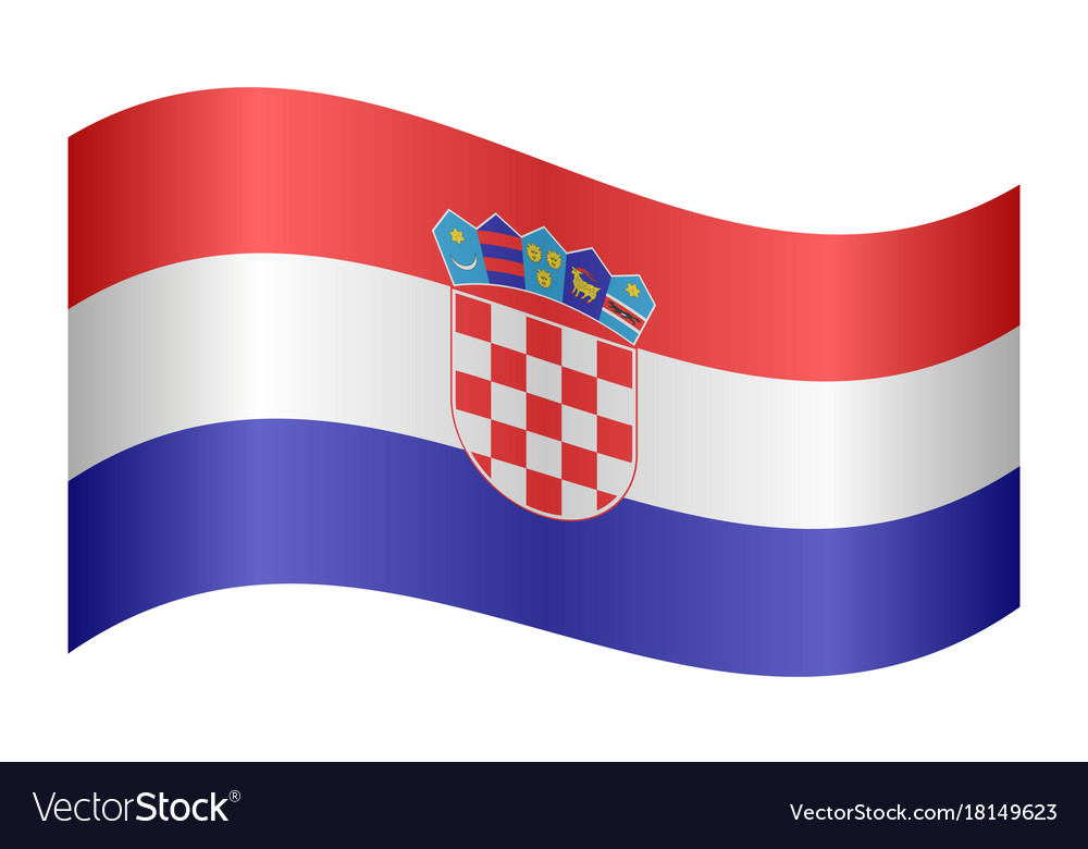 Flag croatia waving on white background Royalty Free Vector