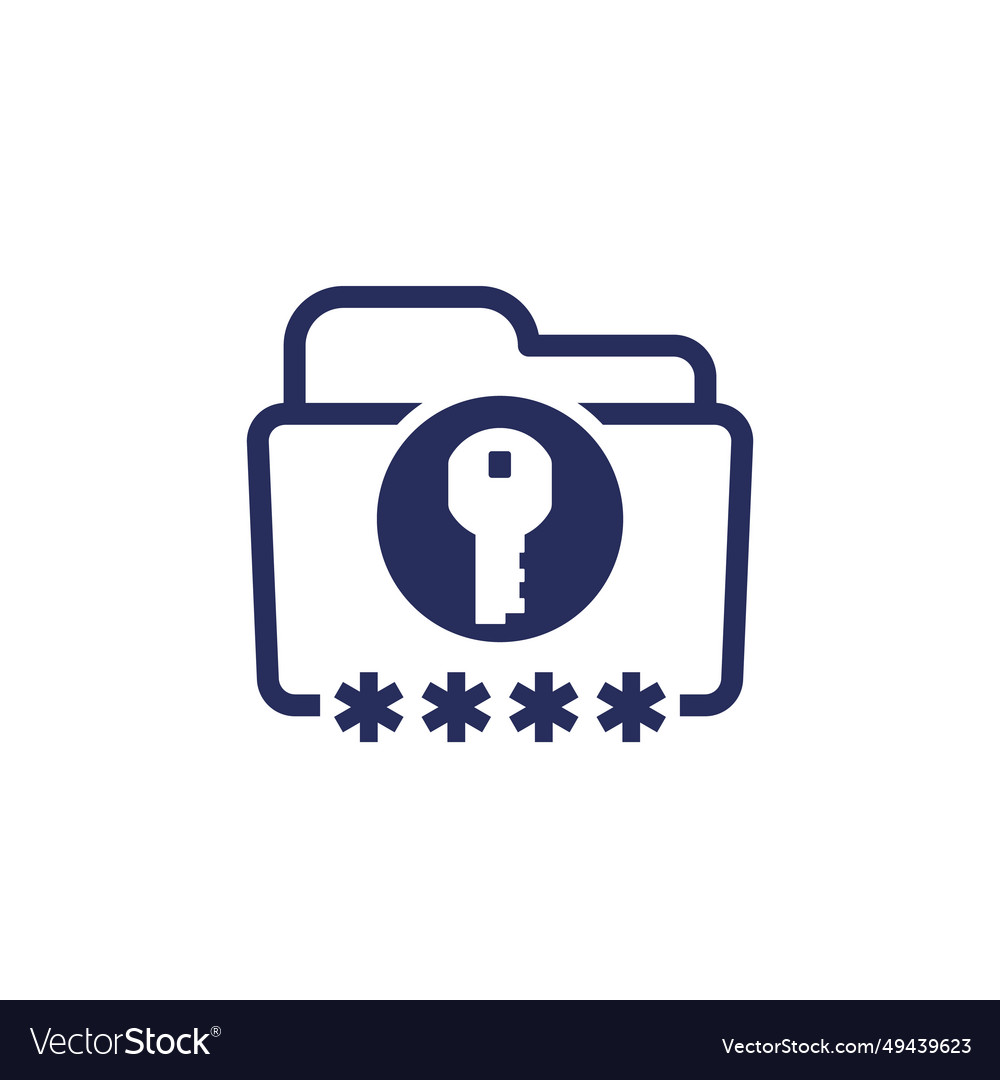 Ordner und Schlüsselsymbol Passwortschutz