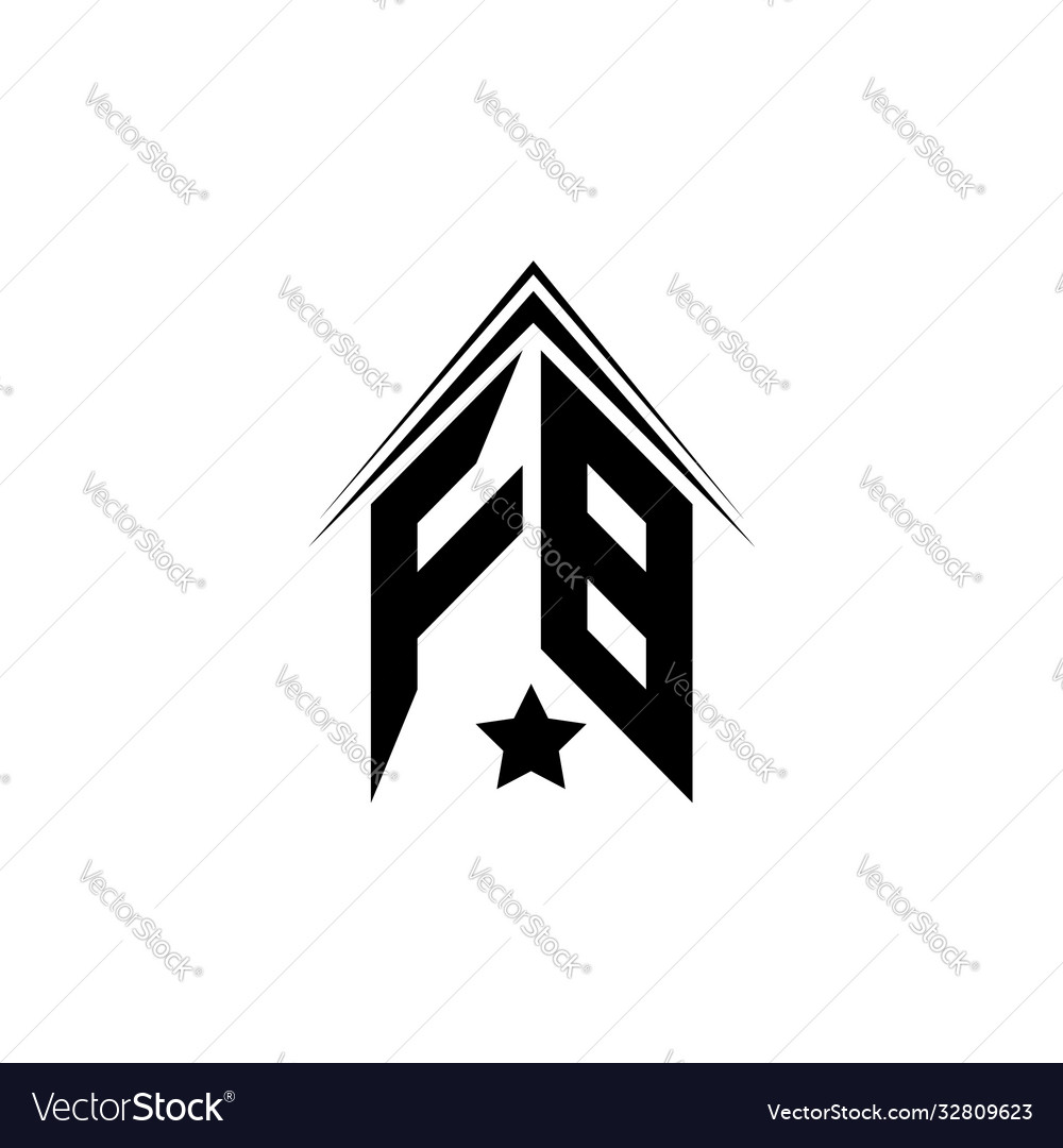 Initial fb logo design with shape style vector image Initial fb logo design with shape style