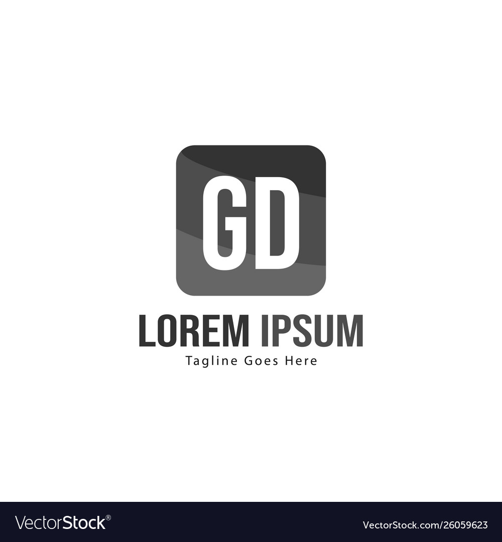 Original gd Logo Vorlage mit modernem Rahmen vector image Original gd Logo Vorlage mit modernem Rahmen