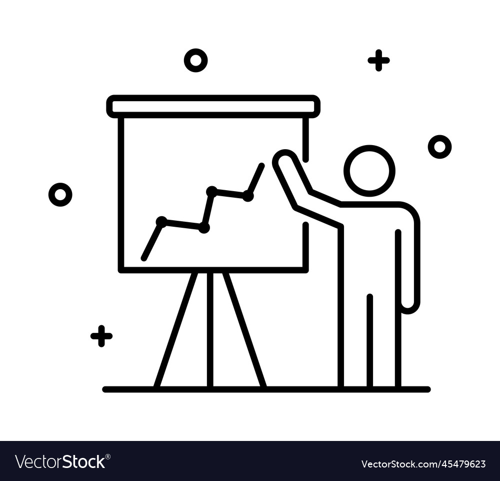 Presentation icon on transparent background vector image Presentation icon on transparent background