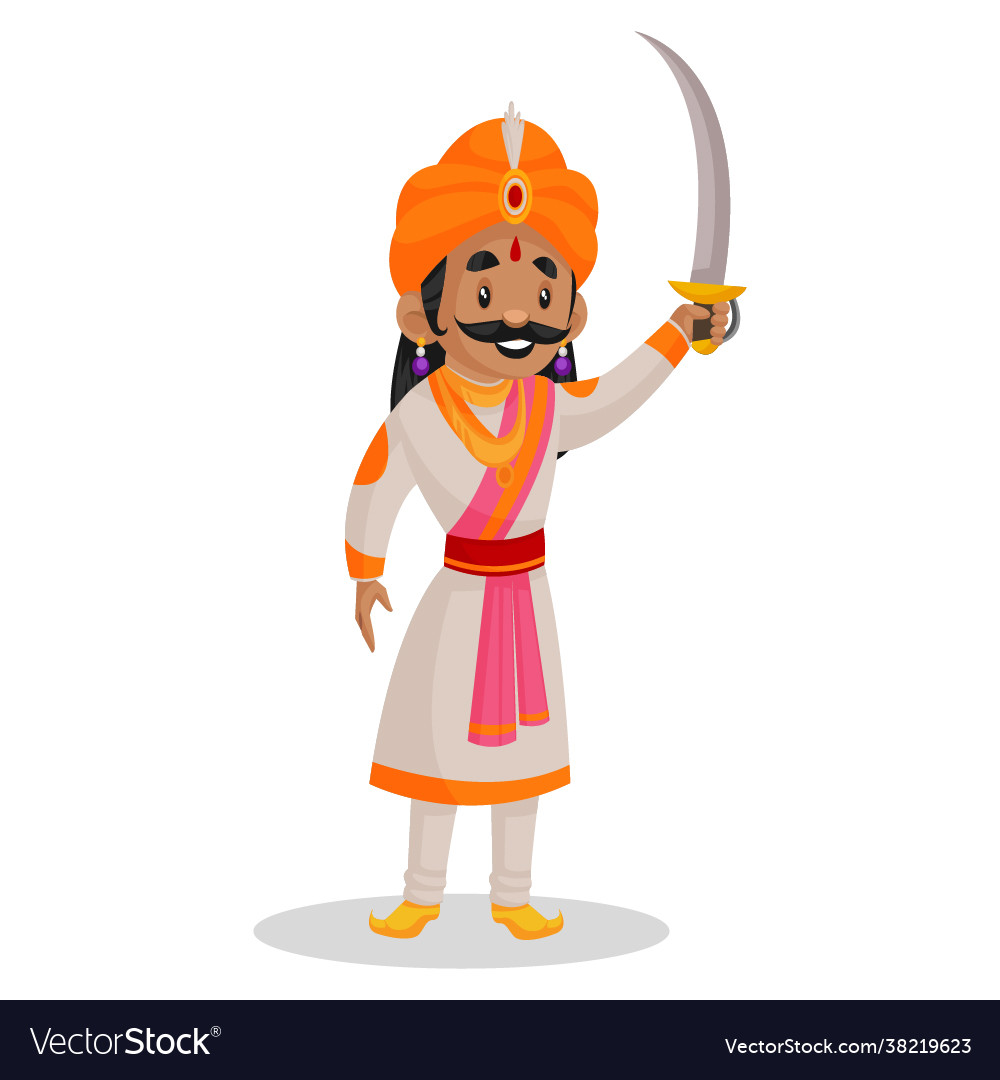 Samrat ashok cartoon character Royalty Free Vector Image