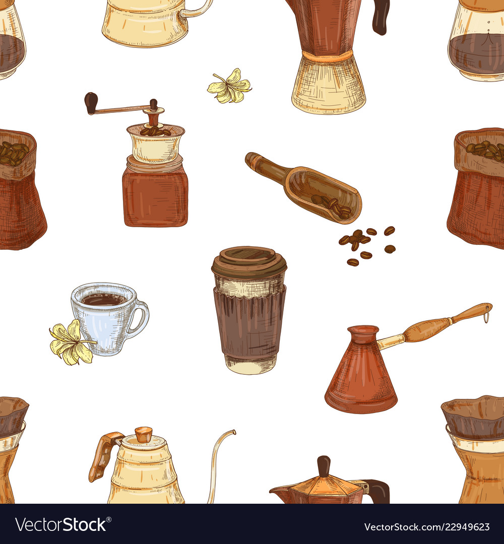 Seamless pattern with tools and utensils vector image Seamless pattern with tools and utensils