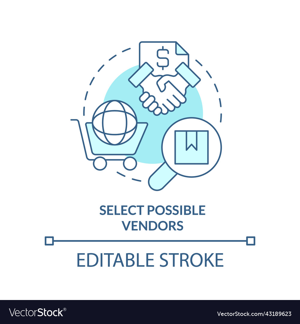 Select possible vendors turquoise concept icon Vector Image Select possible vendors turquoise concept icon