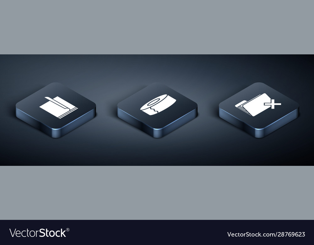 Set isometric file document delete folder vector image Set isometric file document delete folder