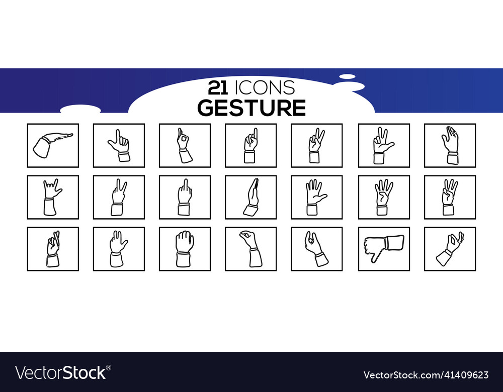 Touch screen gestures icons in thin line style Vector Image Touch screen gestures icons in thin line style