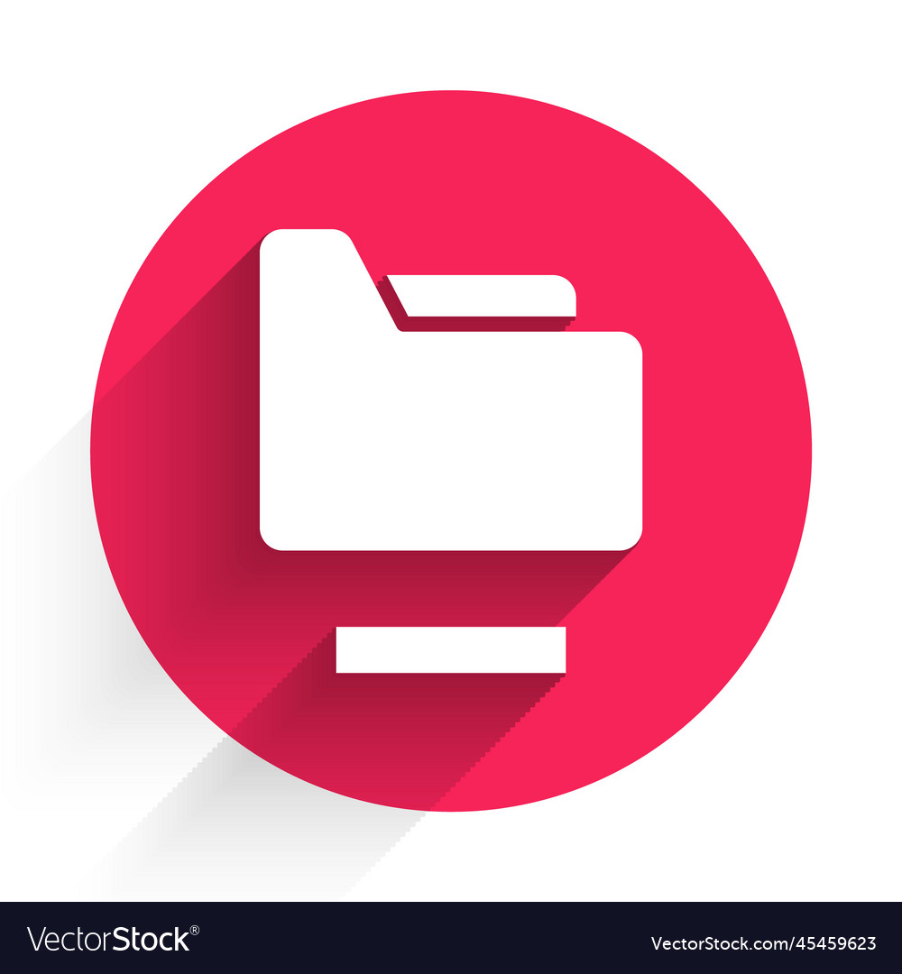White document folder icon isolated with long vector image White document folder icon isolated with long