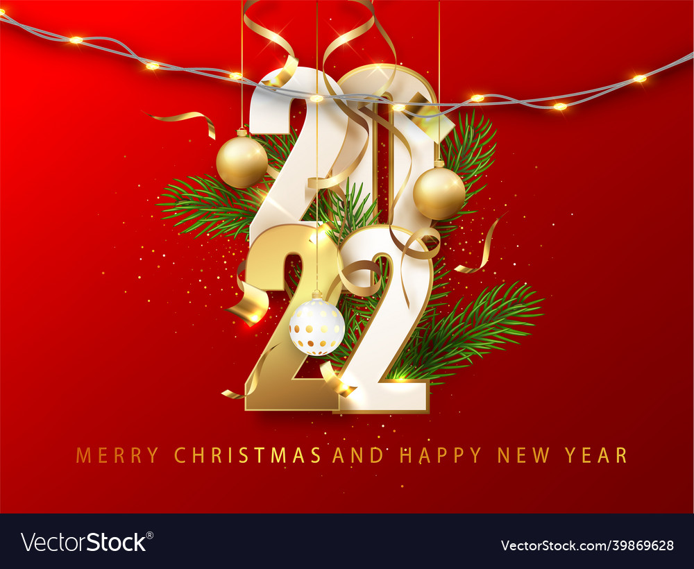 2022 red year background greeting Royalty Free Vector Image