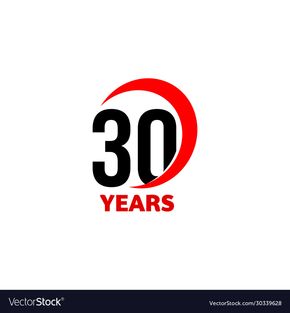 30th anniversary abstract logo thirty