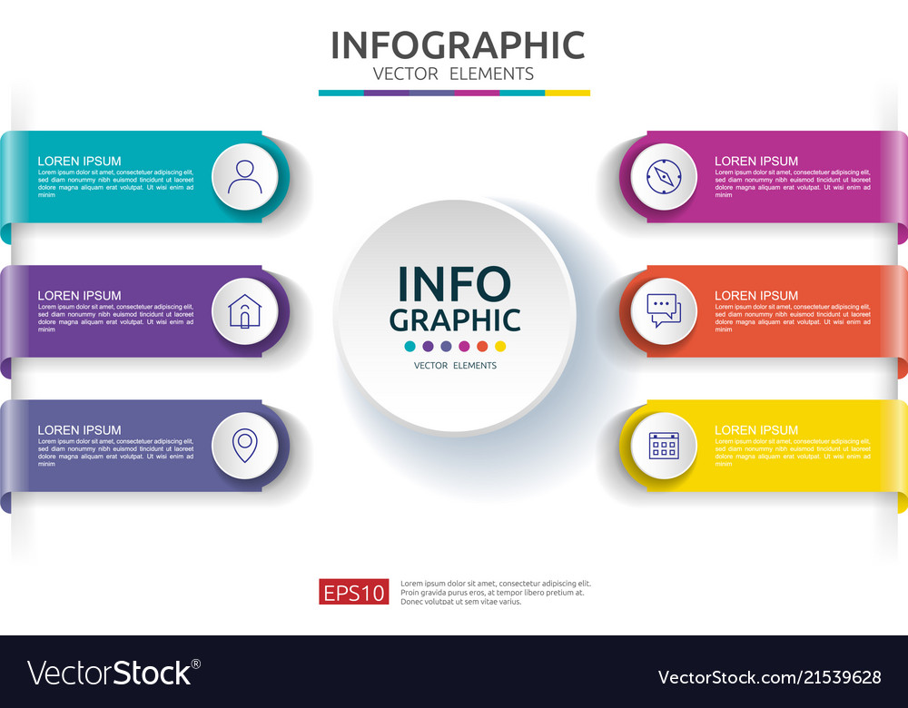 6 Steps Infographic Timeline Design Template Vector Image 6 Steps Infographic Timeline Design Template Vector Image