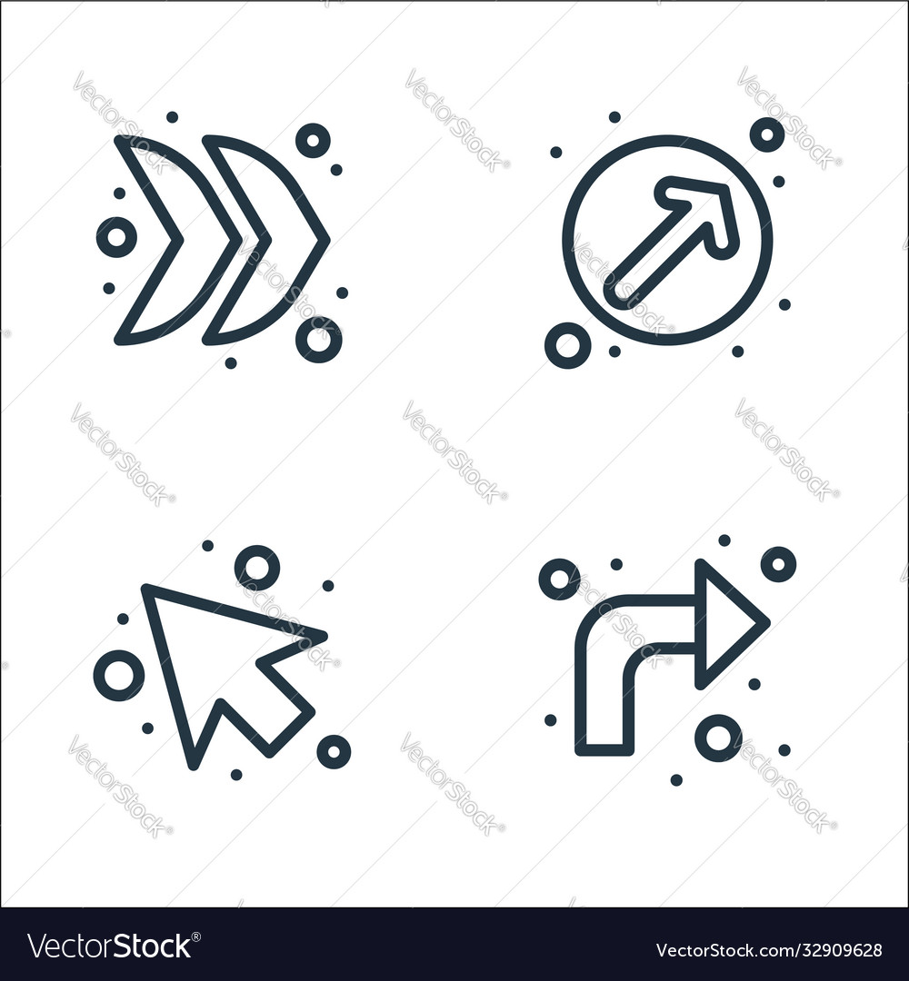 Arrows line icons linear set quality