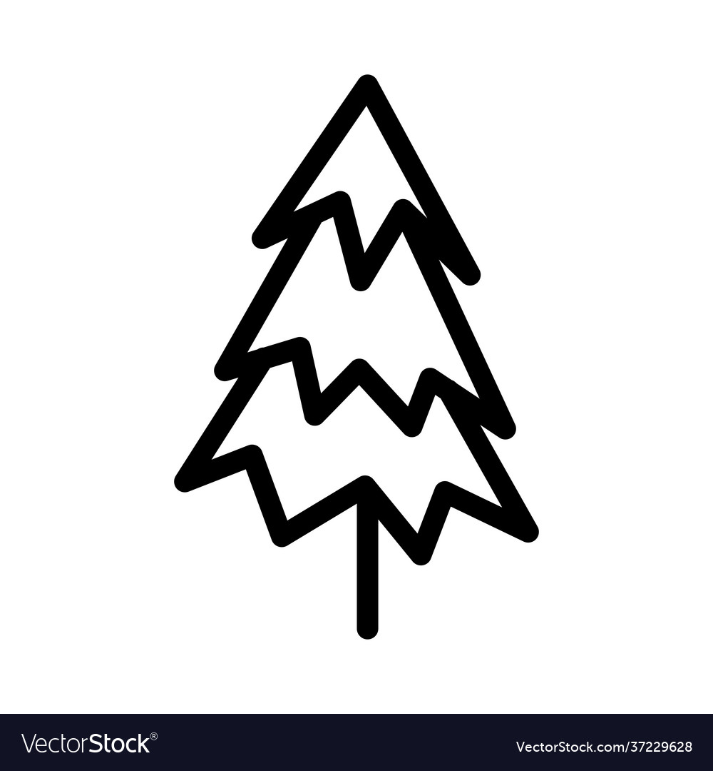 Black and white template fir tree icon Royalty Free Vector