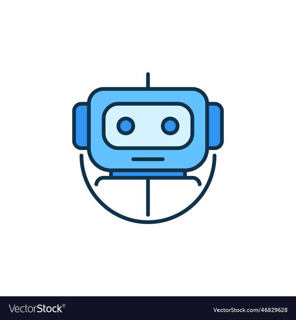 Chatbot round robot support concept colored icon vector image Chatbot round robot support concept colored icon