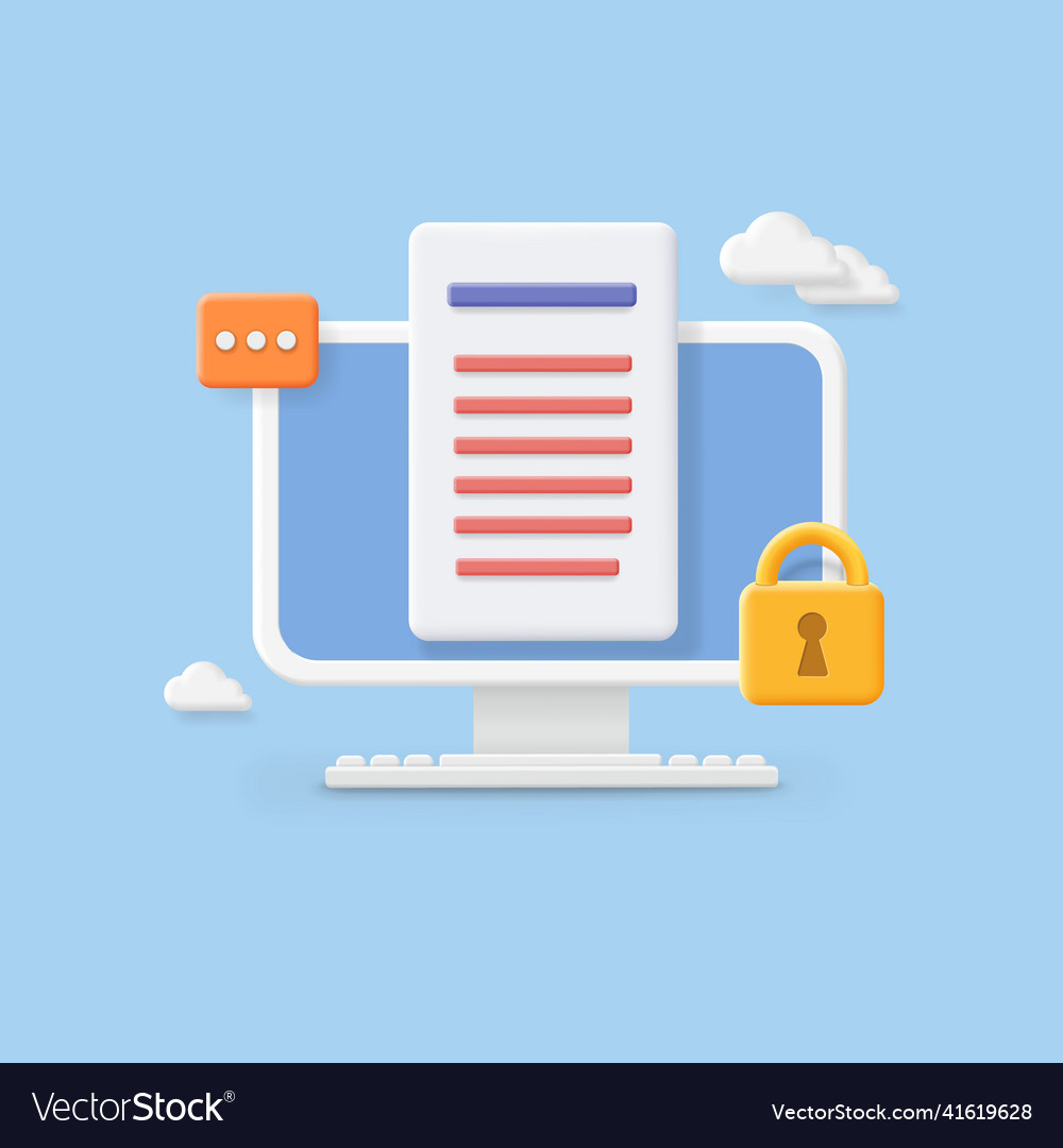 Computer security concept protected locked Vector Image