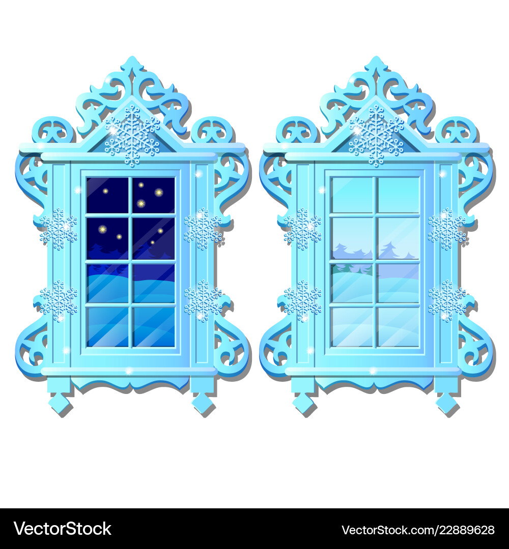 Cozy interior home window evening and morning Vector Image