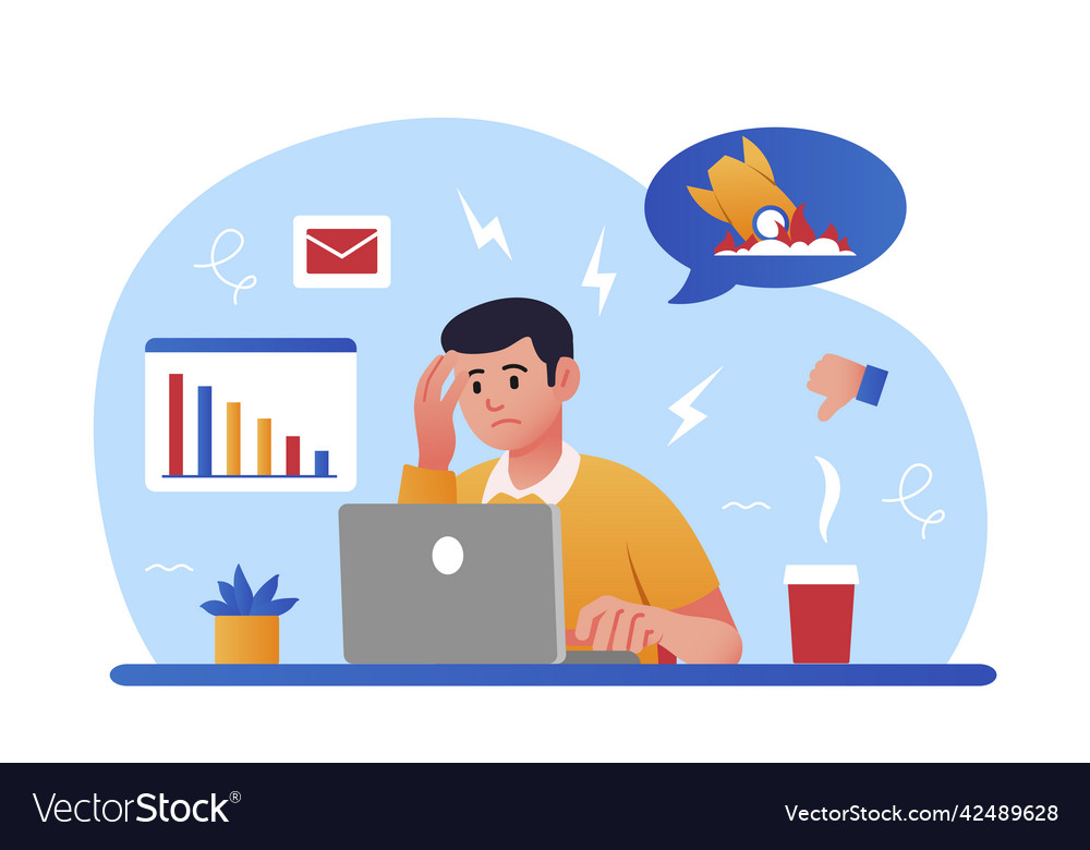 Decrease graph concept vector image Decrease graph concept