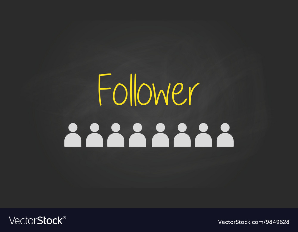 Followers sign text written on blackboard