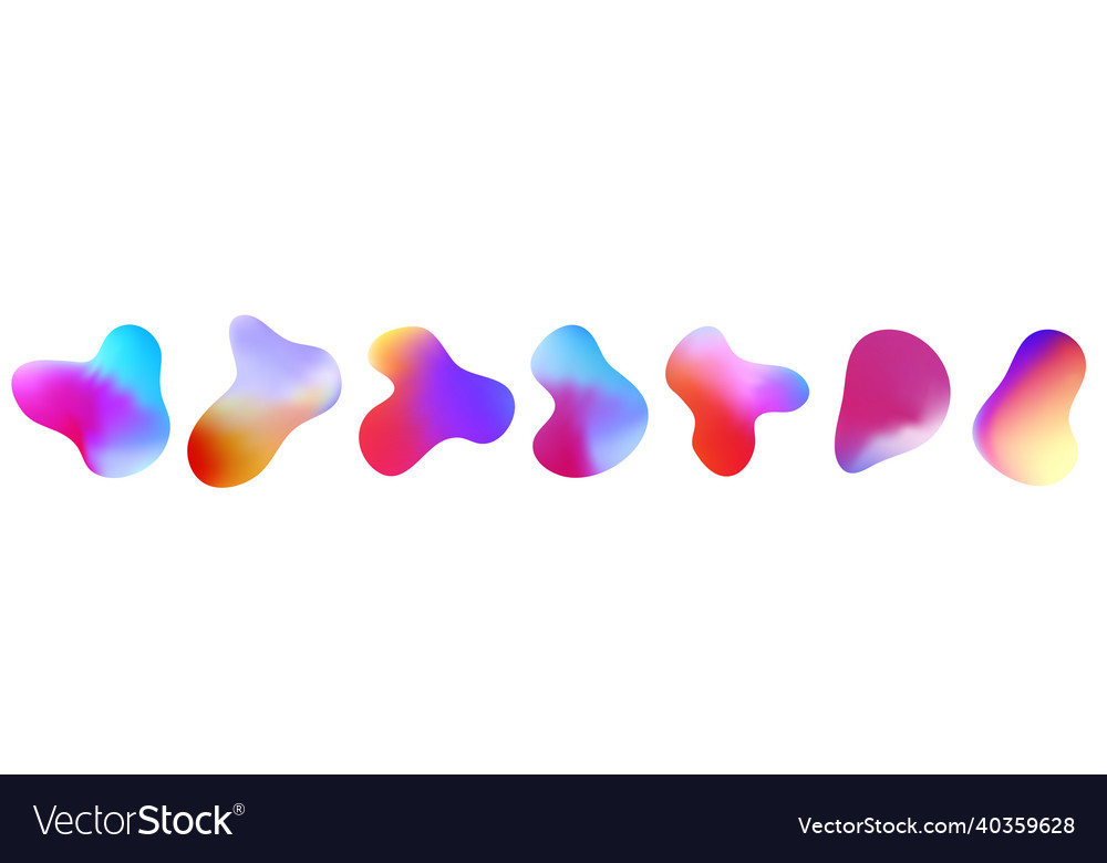 Gradient abstract fluid shapes set isolated Vector Image Gradient abstract fluid shapes set isolated
