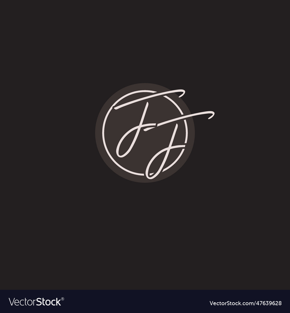 Initials ff logo monogram with simple circle line Vector Image Initials ff logo monogram with simple circle line