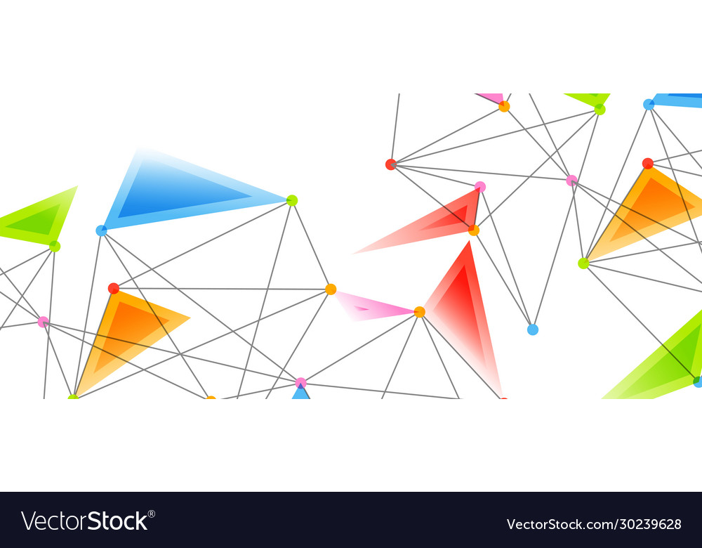 Line points connections triangular technology Vector Image Line points connections triangular technology