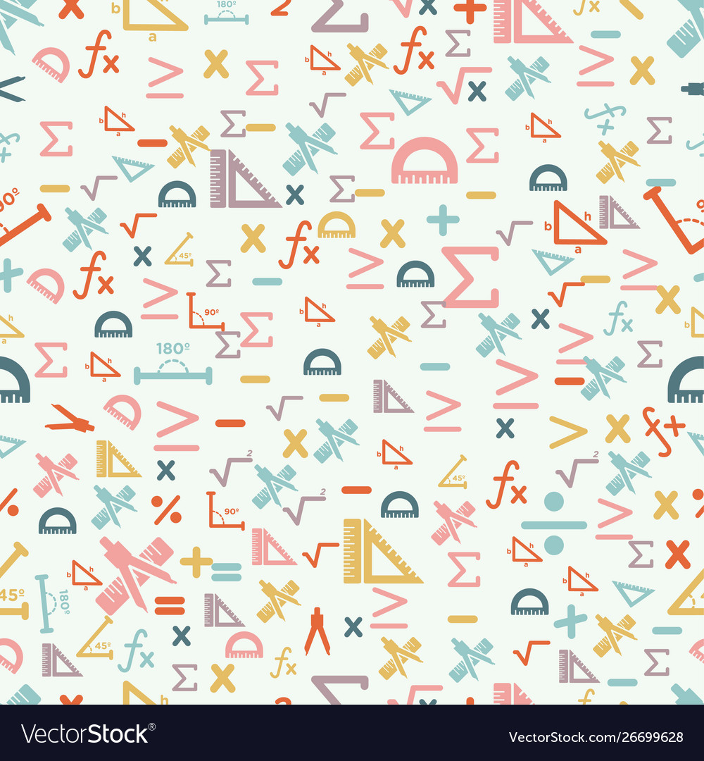 Mathematics seamless pattern set