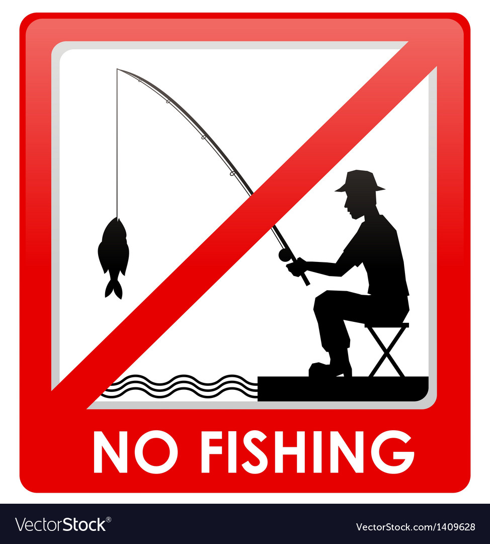 No fishing sign Royalty Free Vector Image - VectorStock