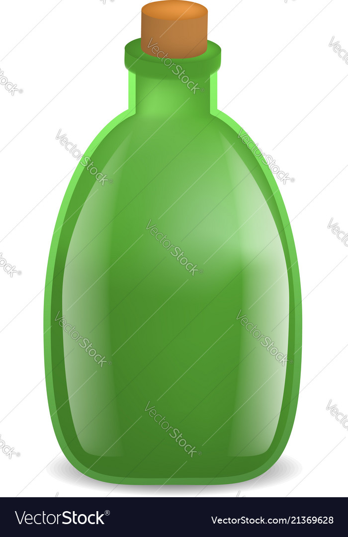 Download Old Green Wine Bottle Mockup Realistic Style Vector Image