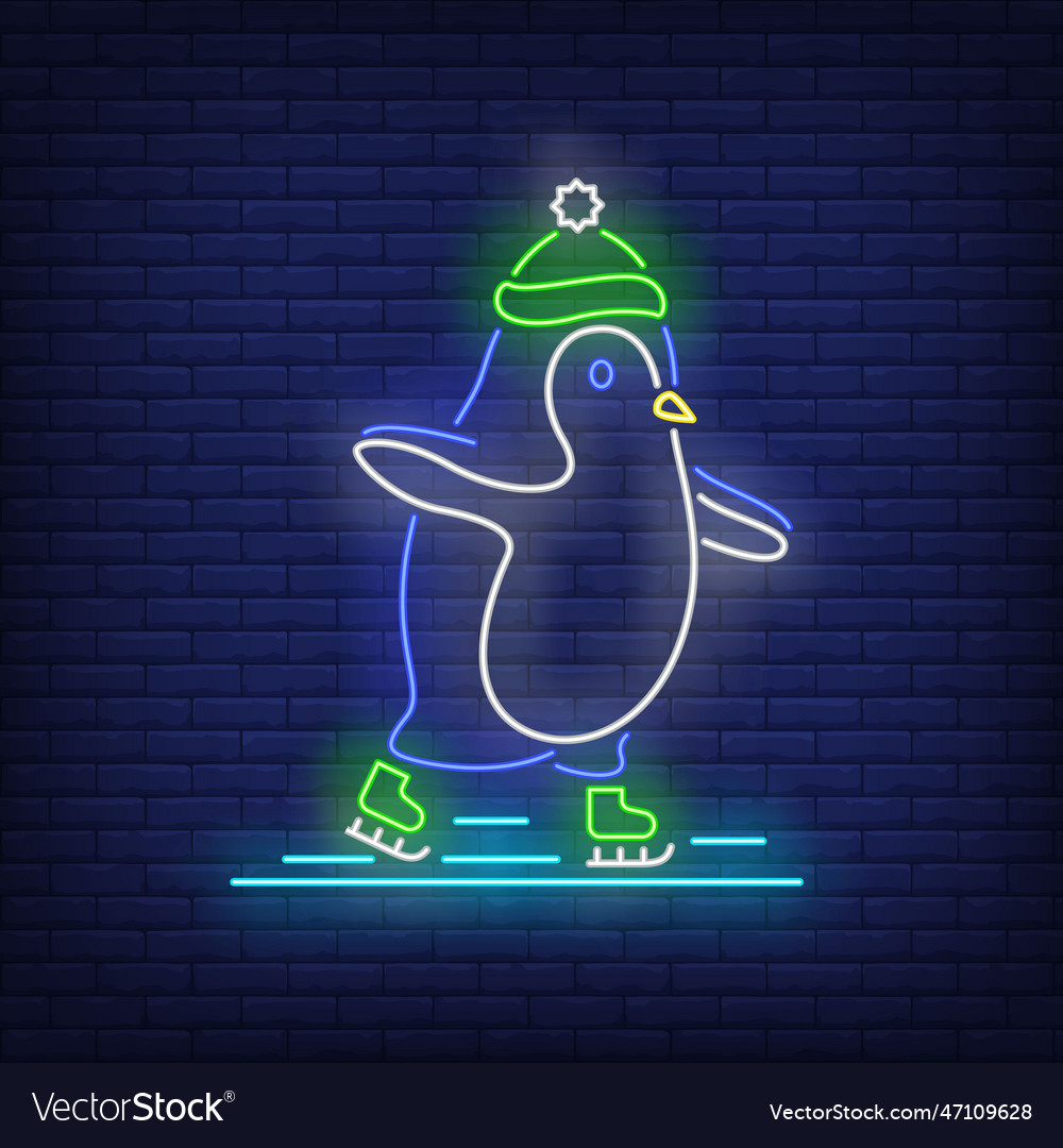 penguin neon sign