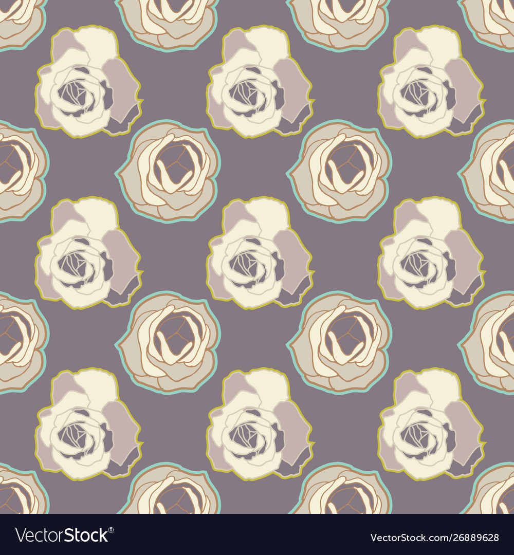 Repeat seamless pattern with roses Vector Image Repeat seamless pattern with roses