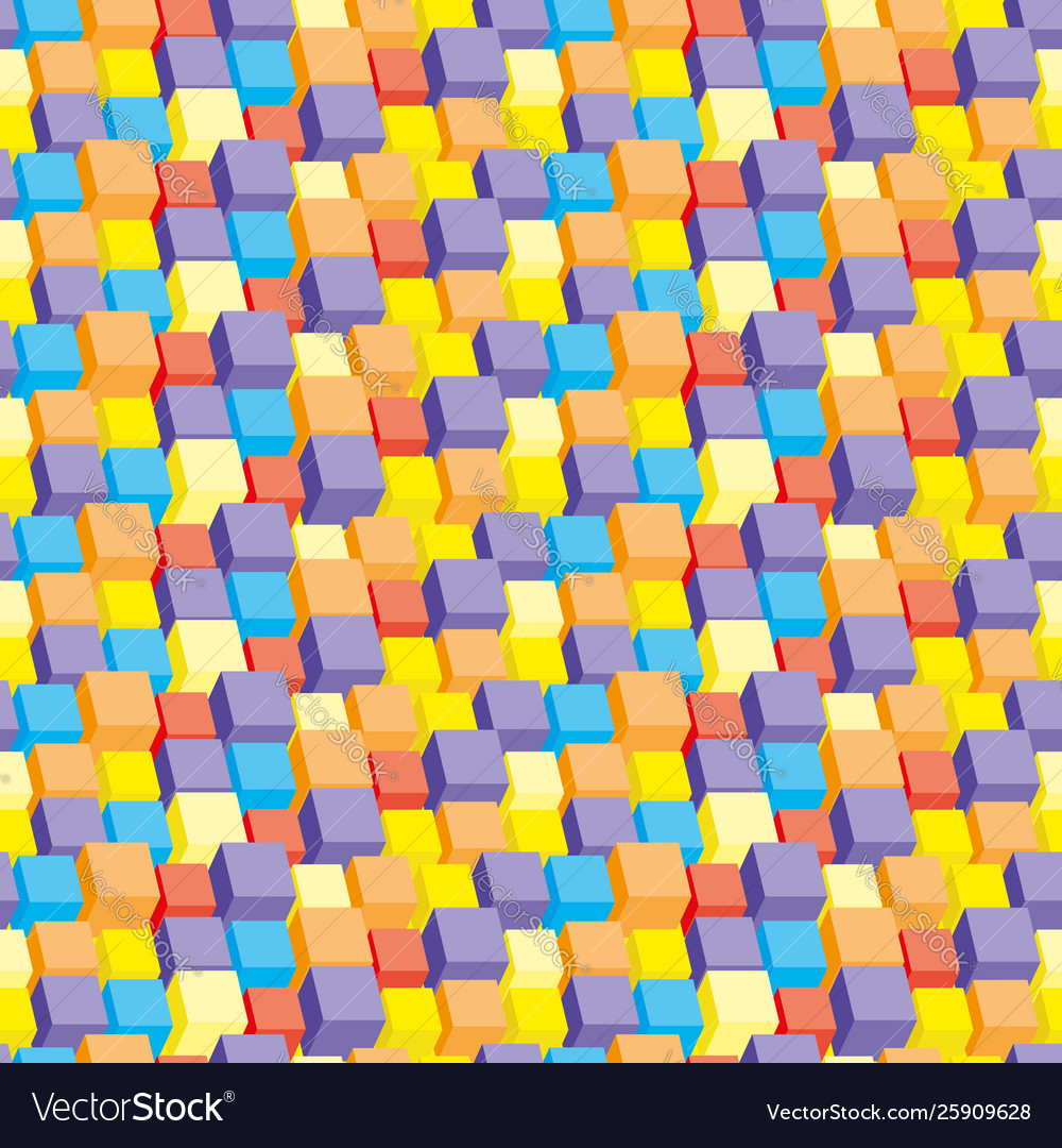 Seamless pattern colored cubes