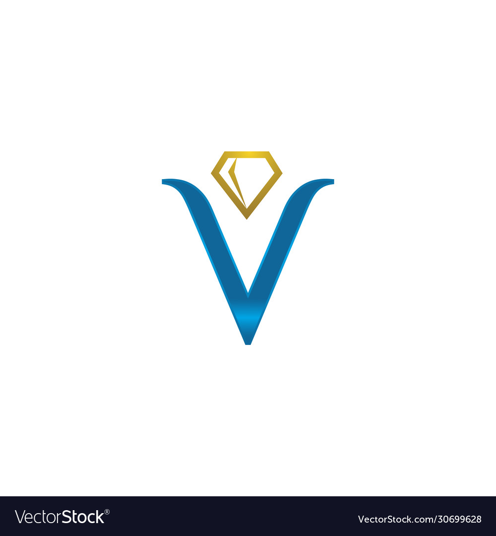 V letter symbol design template with abstract