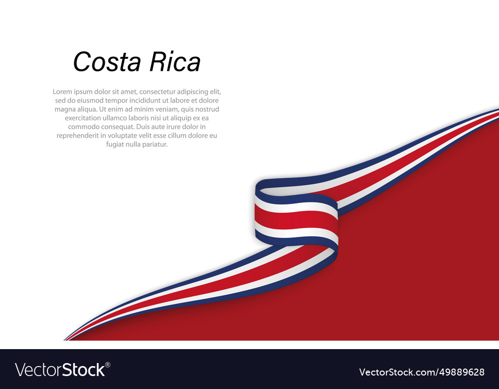 Wave flag of costa rica with copyspace background