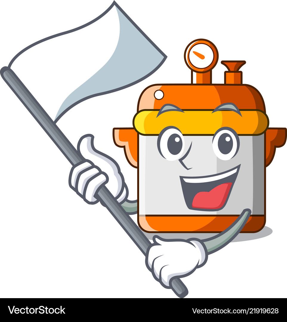 With flag electric pressure cooker isolated Vector Image