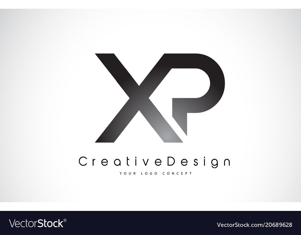 Xp x p letter logo design creative icon modern