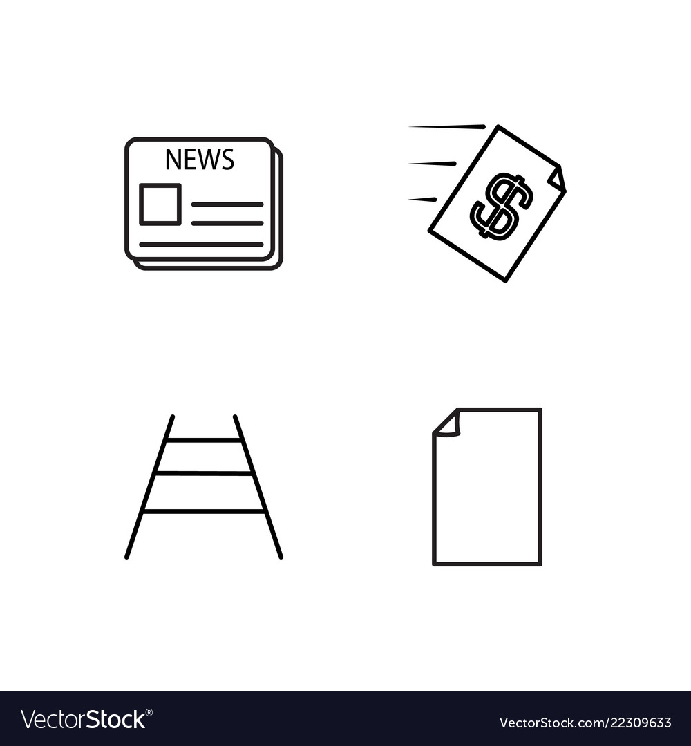 Business simple outlined icons set