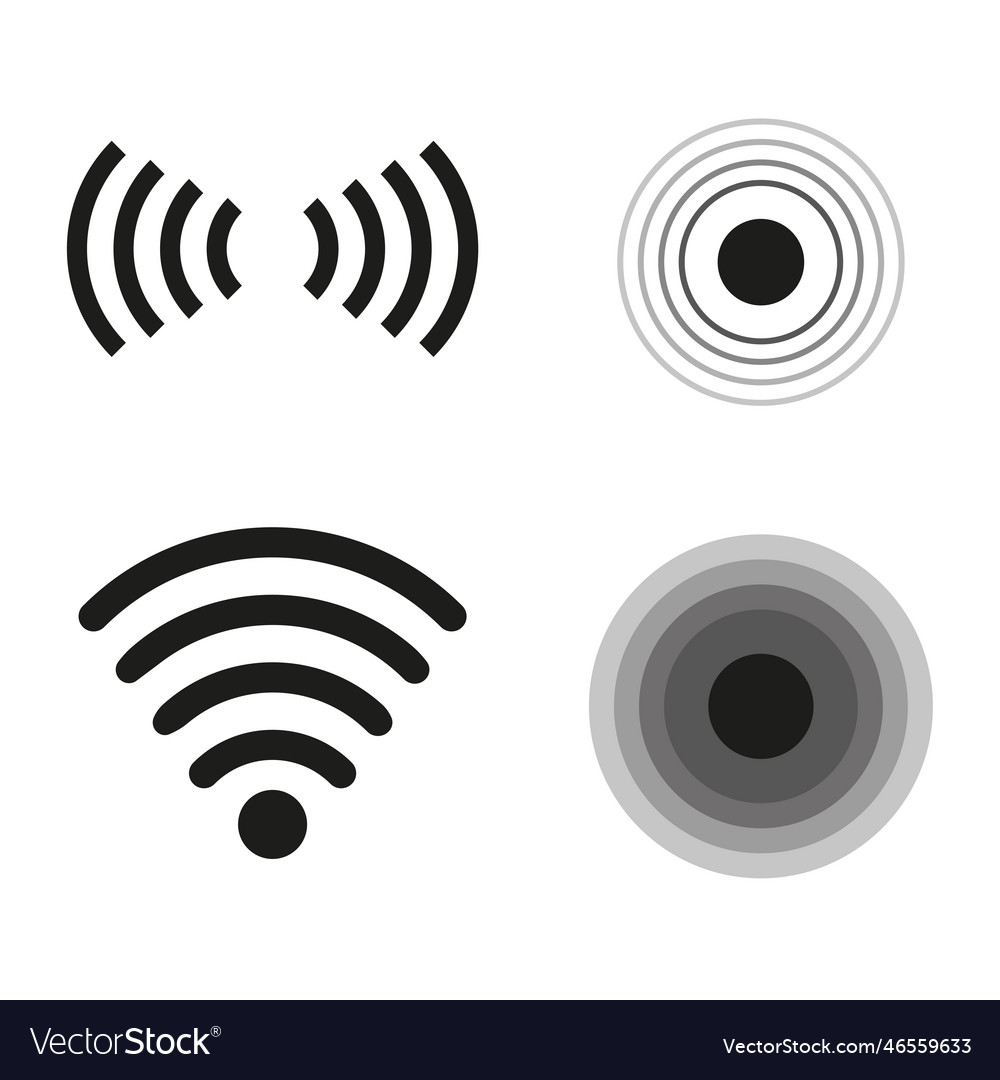 Button with wi-fi radio signal internet network vector image Button with wi-fi radio signal internet network