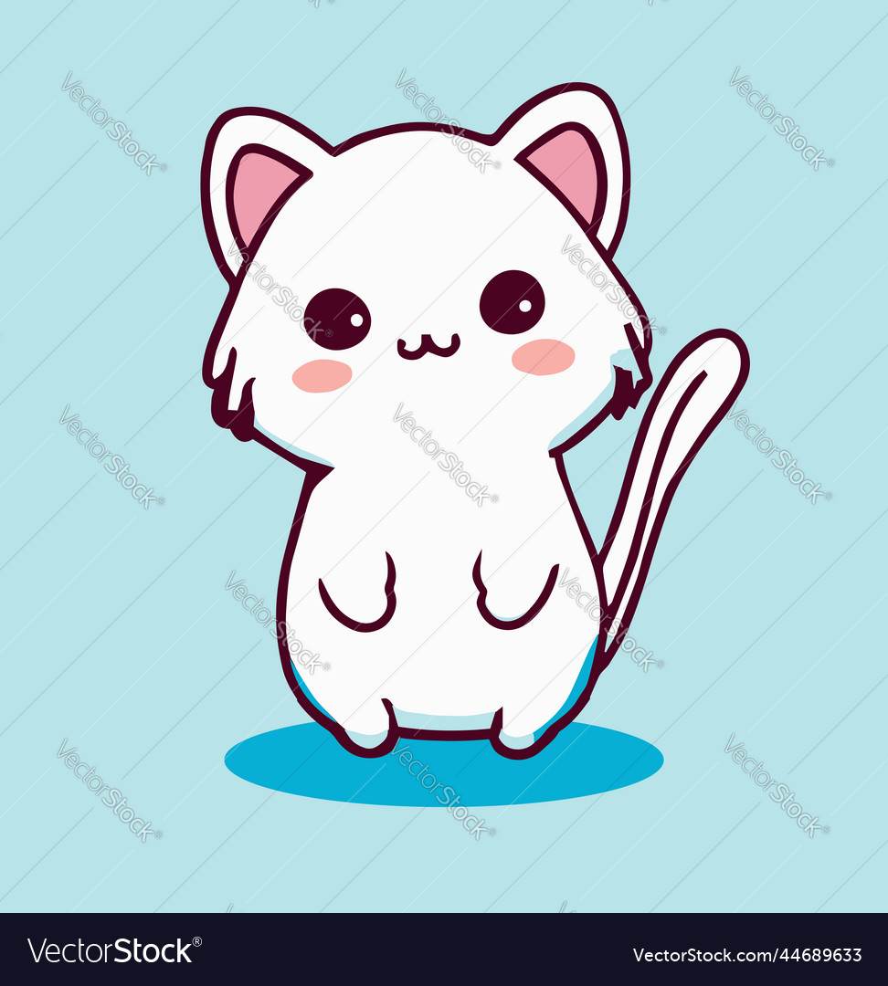 Premium Vector  Happy cat looking up doodle icon image kawaii