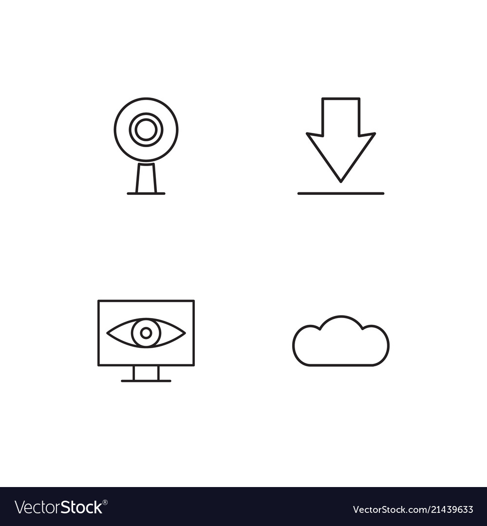 Data analytics linear icons set simple outline