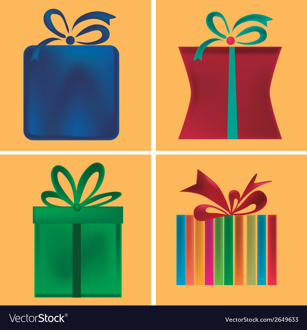 Four boxes with different styles and shapes Vector Image