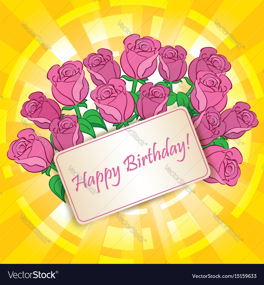 colorful roses. happy birthday! card concept Stock Photo - Alamy