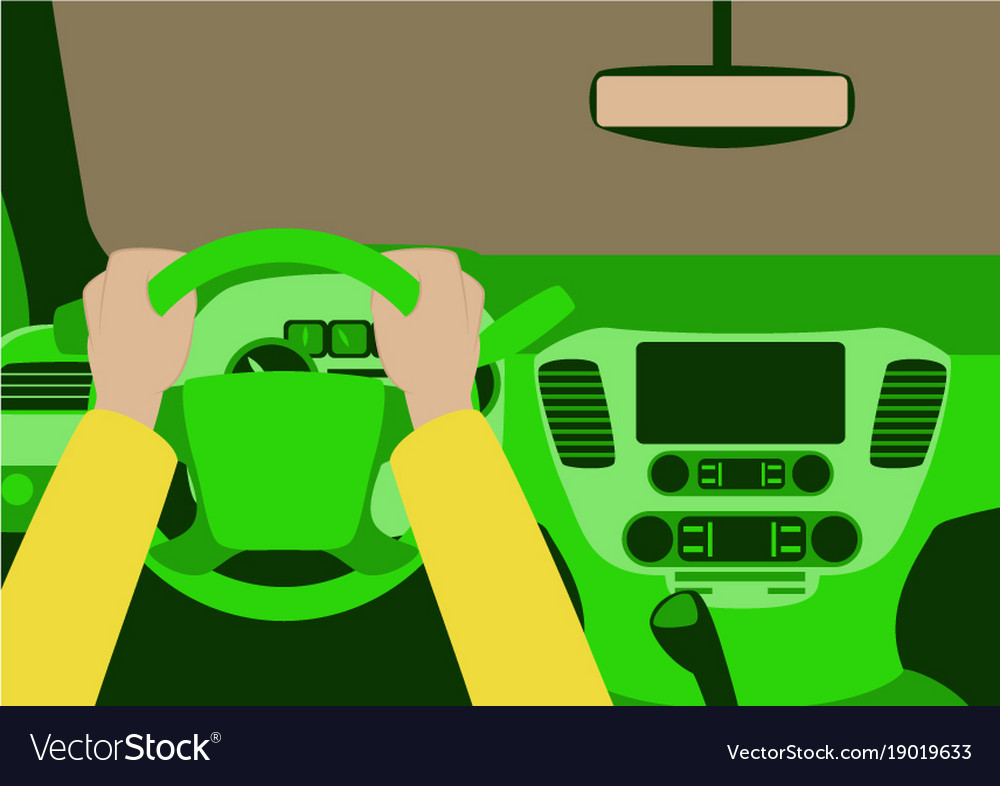 Human hands driving a car Royalty Free Vector Image