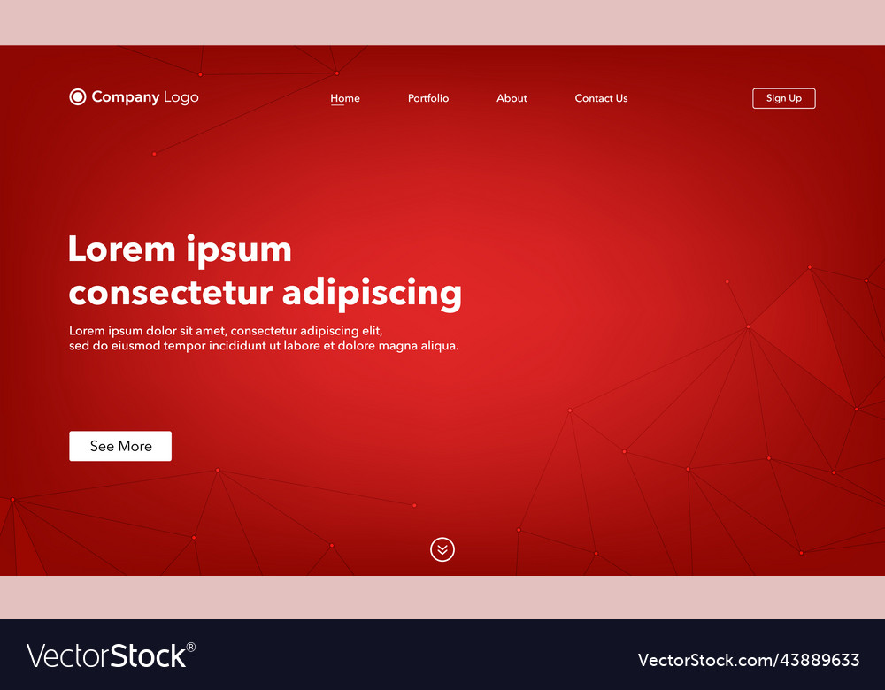 Landing page abstract background website vector image Landing page abstract background website