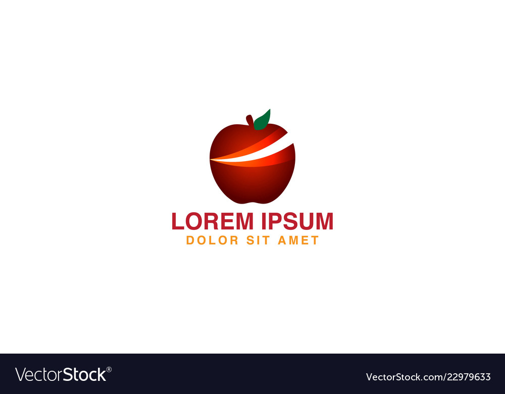 Red apple logo designs inspiration isolated