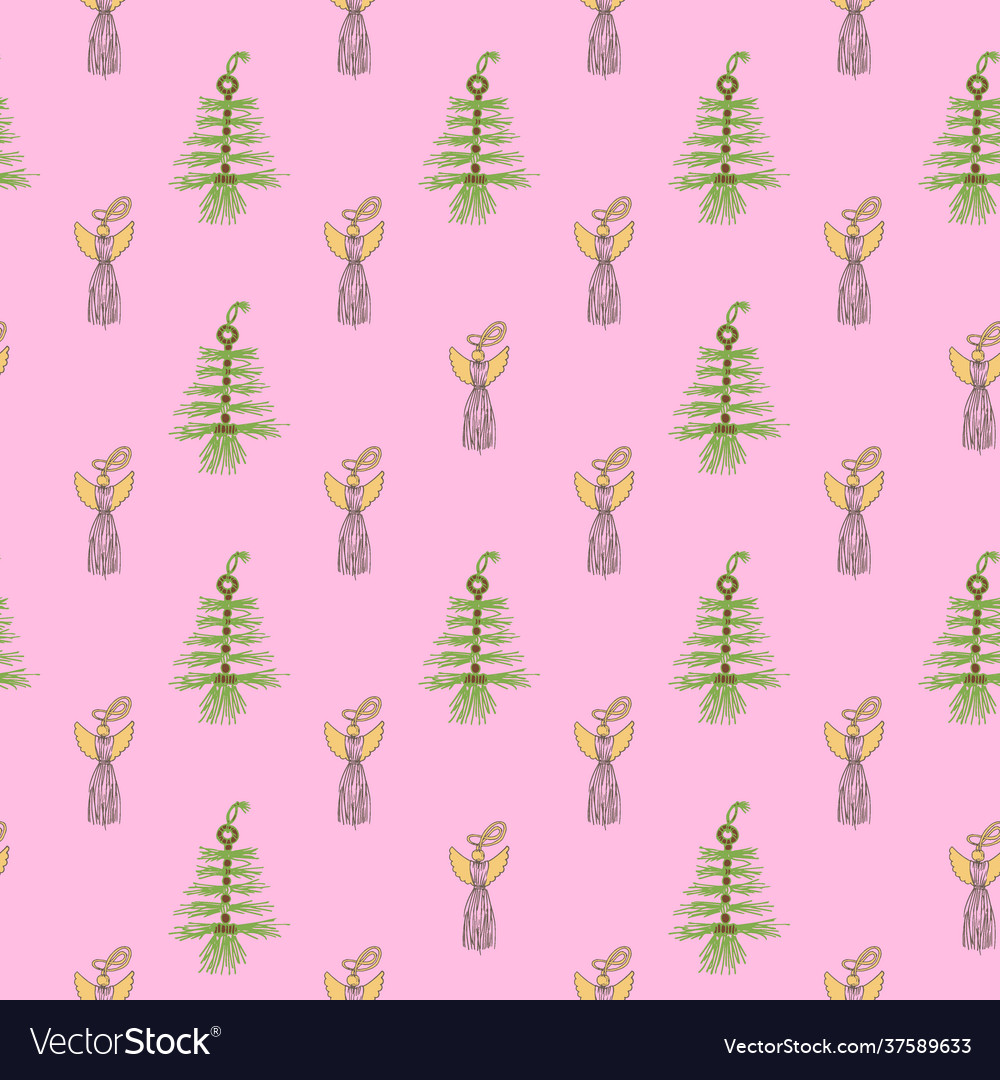 Seamless pattern from doodle elements weaving vector image Seamless pattern from doodle elements weaving