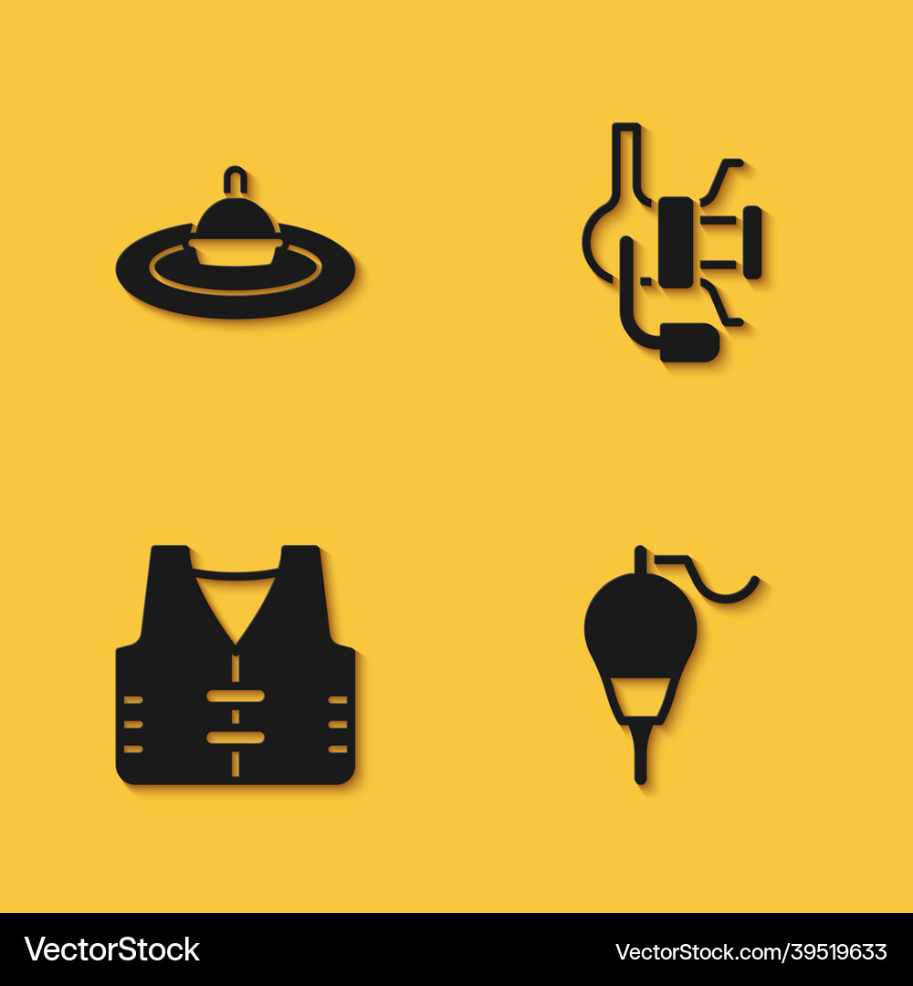 Set fishing float in water jacket and spinning Vector Image